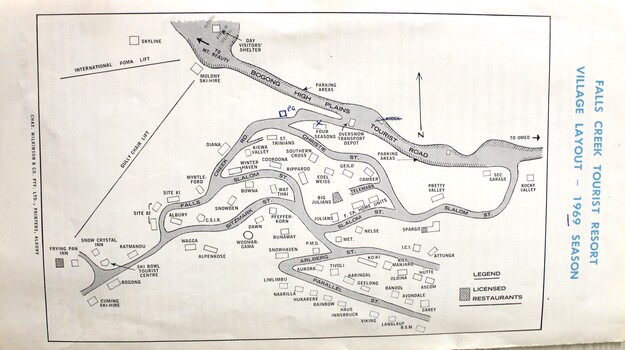 Map of Fall Creek Tourist Resort Layout 1969