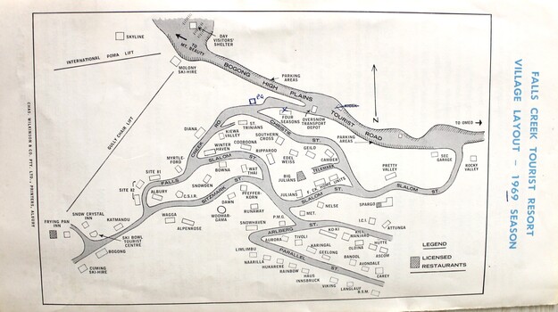 Map of Fall Creek Tourist Resort Layout 1969