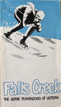 Image of a downhill skier with text