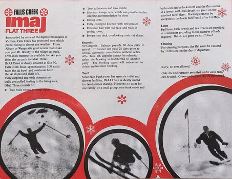 Written information and images of three skiers