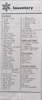 An inventory insert for items in imaj Flat three