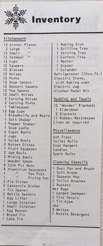 An inventory insert for items in imaj Flat three
