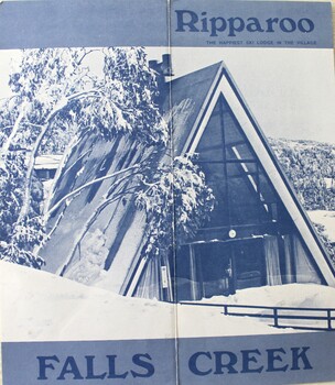 Full view of Ripparoo Lodge covered in snow