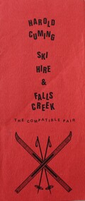 Red brochure with black text