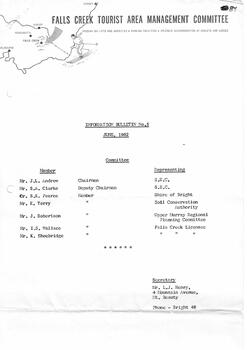 Front page including names of Committee members
