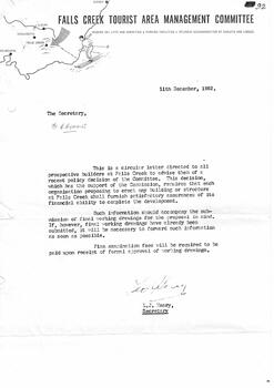 Letter informing of Policy Change related to buildings