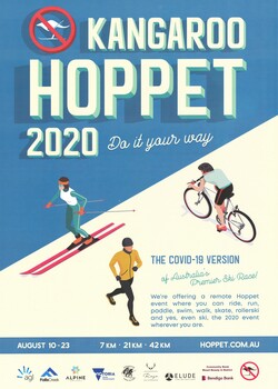 Image of a skier, cyclist and runner for the COVID-19 Version