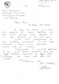 Handwritten letter from Bob Hymans