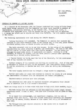 Information related to the introduction of property rates in Falls Creek