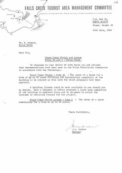 Letter informing Mr Hymans of recommendation for new lease.