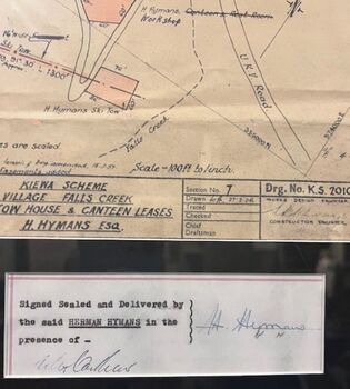 SIgnature of Bob Hymans beneath plans