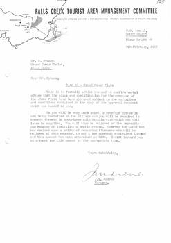 A letter approving Bob Hymans Grand Coeur Flats subject to variation