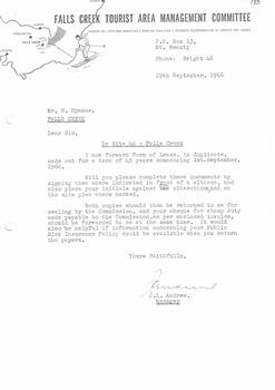 Letter accompanying Lease Agreement for Site 4A