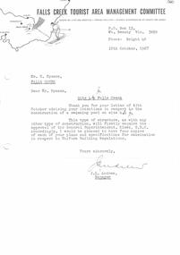 Letter in response to process for installing a swimming pool