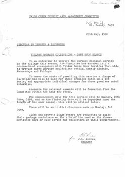 A circular related to garbage collection services and charges