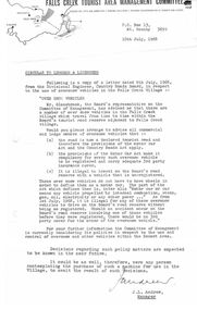 A notice related to the use of vehicles if the Falls Creek Village