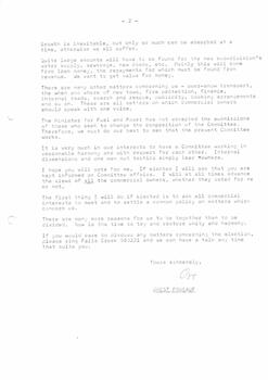 Letter from Orest Frueauf requesting support for election