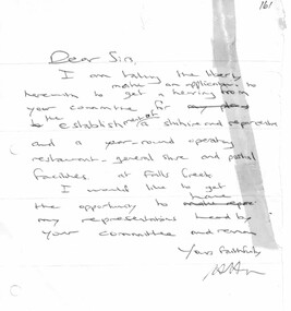 Note requesting meeting with Committee