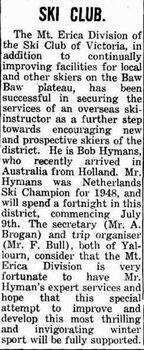Item reporting the appointment of Bob Hymans