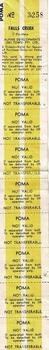 Strip of tickets for the POMA including Conditions
