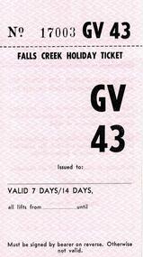 Front of ticket with place for date to be entered