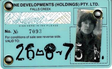 Identification card with photograph valid until 26-8-75