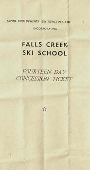 Falls Creek Ski School 14 Day Concession ticket