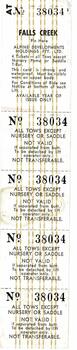 Strip of Four Tickets valid for all Tows except the Nursery and Saddle.