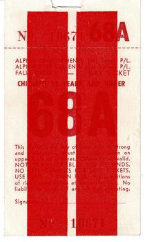 Children's Ticket with two red strips.