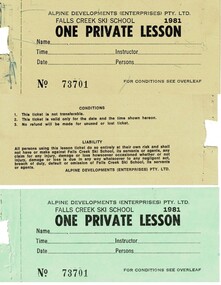Pass - One Private Lesson ticket for 1981
