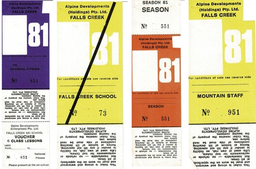 These tickets are significant because they represent a stage in the management at Falls Creek Tourist Village.