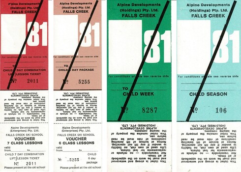 A range of Child's tickets 1991