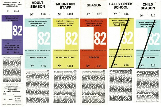 A variety of tickets for 1982