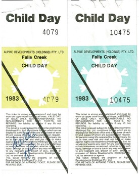 Two Child Day passes. One has "Double Nos" written on it.