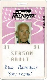A season pass issued to Bill Bridgford.