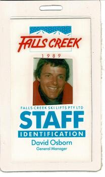 Staff Identification pass featuring photograph of David Osborn, General Manager