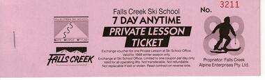 7 Day Anytime Private Lesson Ticket 1988