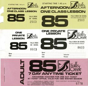 Adult Tickets for one class, one private lesson and a seven day pass.