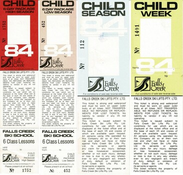 A set of child's tickets for 1984