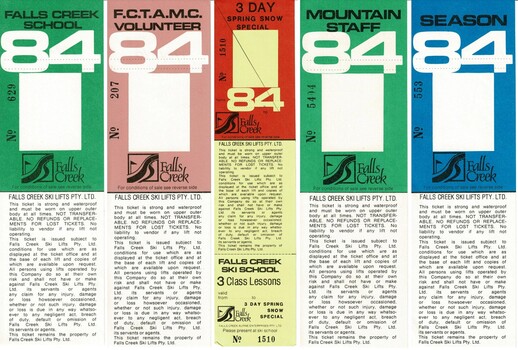 A set of passes including Mountain Staff and Volunteer