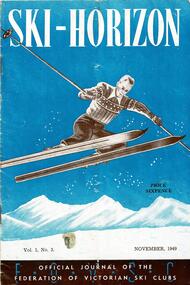 Front cover featuring a skier against blue sky.