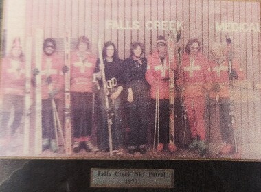 A group photo of Ski Patrol at Falls Creek