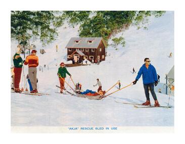 Using an "AKJA" rescue sled at Falls Creek