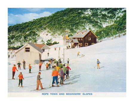  A large group on the Rope Tows and Beginners Slope, Falls Creek