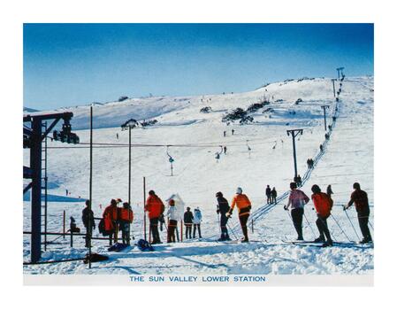 Skiers at the Sun Valley Lower Station