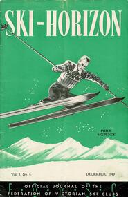 Cover of Vol 1. No 4. showing a skier and text against a green background
