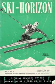 Cover of journal showing a skier in black and white against a green background.