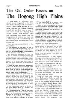 Article - The Old Order Passes on the Bogong High Plains