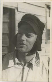 Ray Meyer outside Fitz Hut, Bogong High Plains c1937