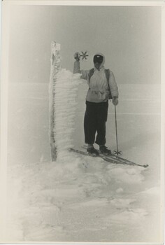 Rime on snow pole Mt. Bogong Ray Meyer